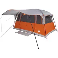 vidaXL Tunnelzelt mit Dach Grau und Orange 427 x 305 x 205 cm