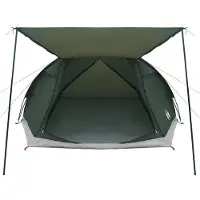 vidaXL Hütten-Zelt mit Dach Armeegrün 6-Personen Polyester und Stahl