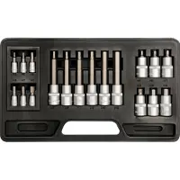 YATO YT-7752, Steckschlüssel-Set, 18 Stück(e), Schwarz, Edelstahl, Chrom-Vanadium-Stahl, 1/2, 1/4"
