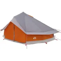 vidaXL Tipi Zelt mit Dach Grau und Orange 800 x 800 x 430 cm