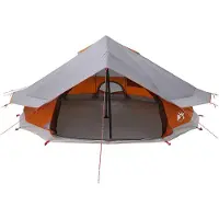 vidaXL Tipi Zelt 20 Personen Grau und Orange Polyester und Stahl