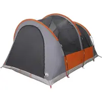 vidaXL Tunnelzelt Grau und Orange 6-Personen Polyester und Stahl