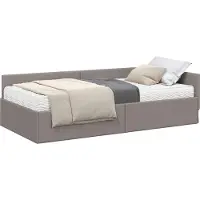 Syfax Eckbettgestell mit Matratze Sonstiges 2 pcs Taupe Stoff