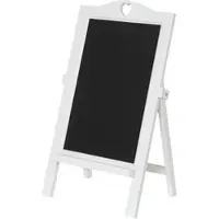 Décoshop26 - Kreidetafel für Werbezwecke im Innen- und Außenbereich 66 x 37 x 27 cm Vintage-Look weiß 04_0004309