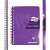 Clairefontaine 5x Spiralbuch A5, 90 Blatt 90g, abtrennbar + mikroperforiert, liniert mit Rand, EUROPA GLOSSY - Violett 5813Z