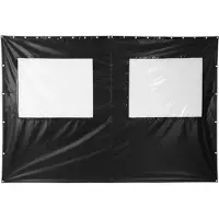 StarTech.com Outdoor Vorhang für Pergola - PVC wasserdichter winddichter Balkon Pavillon Vorhang mit Ösen - 1 Paneel 2,4×3,7 m - Schwarz