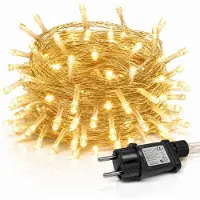 Rosikey 20M 200LEDs 8 Modi Lichterkette Strom, Timer, Merkfunktion, LED Weihnachten Lichterkette Party Deko Licht Weihnachtsbaum Garten Beleuchtung, Warmweiß