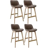 MOB-IN NORDEN Barhocker-Set Eiche & Cord-Samt H75cm