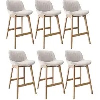 MOB-IN NORDEN Barhocker-Set Eiche & Cord-Samt H75cm