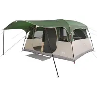 vidaXL Tunnelzelt mit Dach Grün 366 x 244 x 198 cm Polyester und Stahl