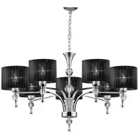 Azzardo 7-flammige Hängeleuchte Impress 7 in Schwarz mit E27 Fassung, Ø 80 x 86 cm