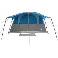 vidaXL Tunnelzelt 10 Personen Blau Polyester und Stahl