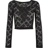 Urban Classics Langarmshirt "Damen Ladies Cropped Lace Longsleeve" 1 Stk.