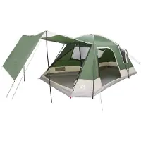 vidaXL Hütten-Zelt mit Dach Grün 12-Personen Polyester und Stahl
