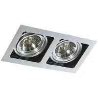 Azzardo Einbaustrahler Sisto 2, 2-flammig, Aluminium, 35x19x2,5 cm, AR111, max. 50W