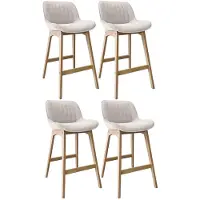 MOB-IN NORDEN Barhocker-Set Eiche & Cord-Samt H75cm