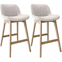 MOB-IN NORDEN Barhocker-Set Eiche & Cord-Samt H75cm