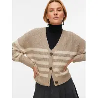 Vero Moda Strickjacke "VMLEA LS V-NECK CUFF CARDIGAN NOOS" Kunstfaser, regular fit
