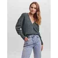 Vero Moda Strickjacke "VMLEA LS V-NECK CUFF CARDIGAN NOOS" Kunstfaser, regular fit