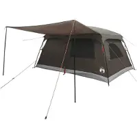vidaXL Familienzelt Braun Grau 420 x 305 x 200 cm Polyester und Stahl
