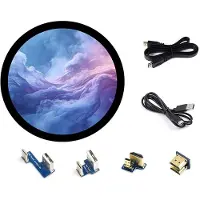 Semoic Für Raspberry Pi 5 7-Zoll-Display -Kompatibel Kapazitiver 10-Punkt-Touchscreen Rund 1080x1080 Volllaminiert
