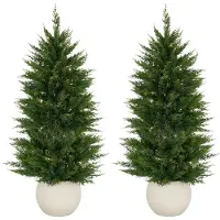 StarTech.com Künstlicher Tannenbaum - Topf-Weihnachtsbaum 120 cm - Realistische 3D-Nadeln - Pflegeleicht - Für Innenbereich - Weißer runder Blumentopf