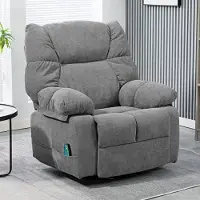 SUGIFT Massagesessel drehbar 360°, Relaxsessel mit Vibrationsmassage & Lendenwärme, Fernsehsessel Polyester, Dunkelgrau | 98x90x98 cm | 145° neigbar | 5 Modi