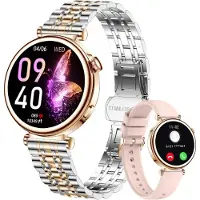 CIVO Smartwatch Frauen Fitness Tracker Runde Smart Watch mit Telefonfunktion Bluetooth kompatibel Android iOS IP67 wasserdicht mit Sportfunktionen