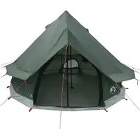 vidaXL Tipi Zelt mit Dach Olivegrün 250 x 250 cm Polyester und Stahl