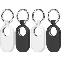 Cazy Silikon Hülle Kompatibel mit Samsung SmartTag2 - Schwarz/Weiss - 4 Stück