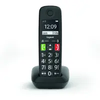 Gigaset E290A, Analoges/DECT-Telefon, Kabelloses Mobilteil, Freisprecheinrichtung, 150 Eintragungen, Anrufer-Identifikation, Schwarz