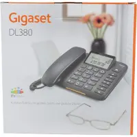 Gigaset DL380, Analoges Telefon, Kabelgebundenes Mobilteil, Freisprecheinrichtung, 99 Eintragungen, Anrufer-Identifikation, Schwarz