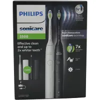 Philips Sonicare 5500 series Series 5500 HX7119/02 Wiederaufladbare Zahnbürste, Erwachsener, Schallzahnbürste, Whitening, 62000 Bewegungen pro Minute, Schwarz, Weiß, 2 min, 4 x 30 sec