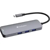 Verbatim CMH-08, USB Typ-C, HDMI, USB 3.2 Gen 1 (3.1 Gen 1) Type-A, USB Typ-C, MicroSD (TransFlash), SD, 5000 Mbit/s, 30 Hz, Silber