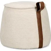 Natur24 Pouf Anila 50 x 41.5 x 50 cm Polyester Polyurethan MDF Beige