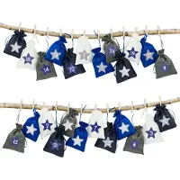 Papierdrachen 24 Adventskalender Stoffsäckchen zum Befüllen – mit Bäckergarn und Klammern – Stoffbeutel zum selber Dekorieren – Geschenksäckchen - maritim Nr 11