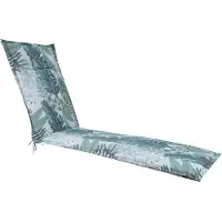 Dehner Gartenliege-Polster Sardegna für Alu-Tex-Liegen, 54 x 4 x 198 cm, wasserabweisende Liegenauflage, Sitzfläche 120 x 54 cm, Baumwolle / Polyester / Viskose, hellgrau / blau / grün
