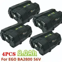 StarTech.com 56V Akku - Li-Ion Ersatzakku - 8,0Ah 8000mAh - Für kabellosen Rasenmäher, Kettensäge, Laubbläser - 4er Pack