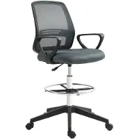 Vinsetto Bürostuhl Ergonomischer Schreibtischstuhl mit Armlehnen, Fußring