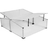 Linder Exclusiv GmbH Linder Exclusiv Gewächshaus aus Aluminiumprofilen mit Polycarbonatfüllung,mit aufklappbaren Deckel MC4347 120x100x40 cm