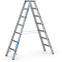 Zarges gebördelte Stufen-Stehleiter R13step-B eloxiert 2x7 Stufen