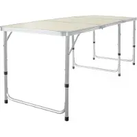 Toboli Campingtisch klappbar 180x60x70cm höhenverstellbar 54/61/70cm Klapptisch Aluminiumrahmen und Tischplatte aus MDF tragbarer Multifunktionstisch Buffettisch Camping Tisch Garten faltbar