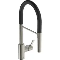 Ideal standard Gusto Einhebel-Küchenarmatur, Semi-Professional, mit 2-Funktionshandbrause am Silikonschlauch, BD417GN, Farbe: Silver Storm