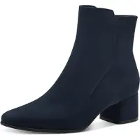 Marco Tozzi Damen Stiefelette samtig weich Blockabsatz 2-25364-43, Größe:41 EU, Farbe:Blau