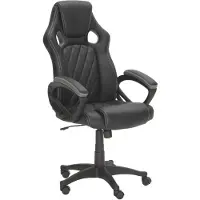 Xora Gaming Stuhl NIKKI, höhenverstellbar, Kunstleder, Schwarz, 63x113x70 cm (BxHxT)
