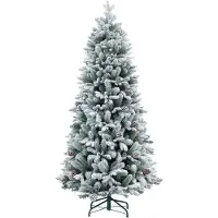 HOMCOM Künstlicher Weihnachtsbaum, 183 cm Christbaum mit 1489 Spitzen, Grün