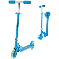Vevor Scooter (2 Räder) für Kinder ab 3 Jahren, Cityroller Kinderroller mit leuchtenden Rädern & höhenverstellbarem Lenker & rutschfestem Deck & faltbarem Rahmen, Tretroller bis zu 50 kg, Blau
