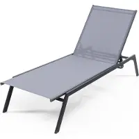 KOMFOTTEU Sonnenliege mit verstellbaren Rückenlehne, Liegestuhl Gartenliege bis 150 kg, Strandliege für Garden, Strand,Pool