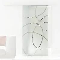 Levidor Glasschiebetür 77,5 x 217,5 cm Freiburg Griffmuschel