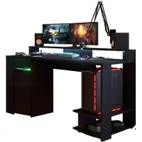 58 aufm Kessel Gaming Schreibtisch Parisot Gaming 1-tlg. Holznachbildung Schwarz